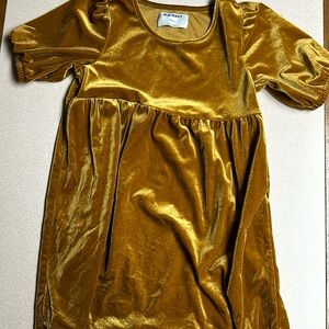 Old Navy girls 8-7 Gold/Mustard colored Velvet dress
